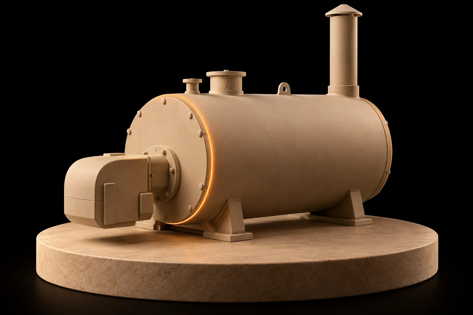 Hot water boiler model illustration